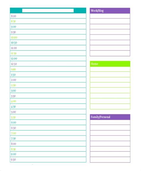 Customizable Free Printable Daily Planner Template Printable