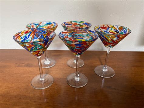 Lot 262 Fun Martini Glasses Set Of 5 Bay Area Online Auctions Llc