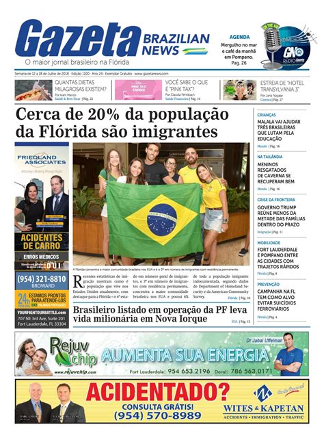 Gazeta Brazilian News Edição 1100 De 12 a 18 de Julho de 2018 by