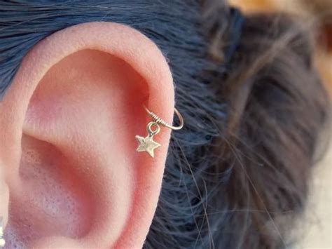 Tiny Gold Star Cartilage Earring Helix Hoop Piercing Ear Piercing Names