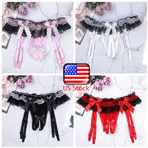 Panties Women Lace Bows Briefs G String Crotchless Panties Thongs