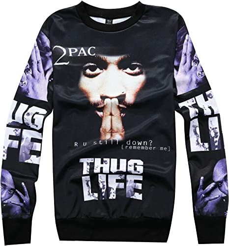 Sweaters 3d Print Rap 2pac Tupac Thug Life Hoodies Hip Hop