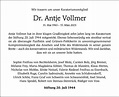 Traueranzeigen von Antje Vollmer | Tagesspiegel Trauer