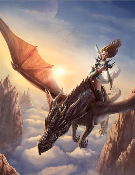 In A Land Far Far Away Picture 2d Fantasy Dragon Lady Girl Woman