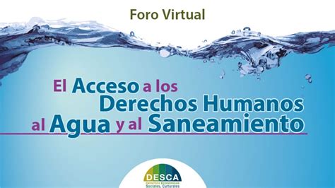 Foro Virtual “el Acceso A Los Derechos Humanos Al Agua Y Al Saneamiento