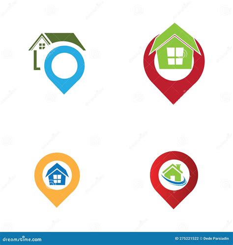 A House Location Logo Home Location Pin House Logo Stock Vector