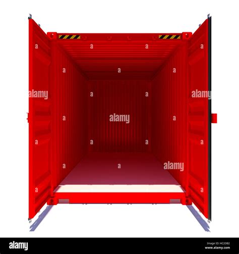 Open Red Shipping Container Front View Stock Photo Alamy
