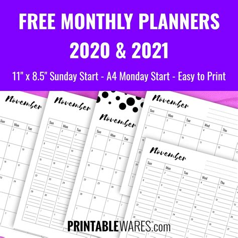 Free Printable 2021 Calendar Monthly Planner Lined Calendar Template 2021