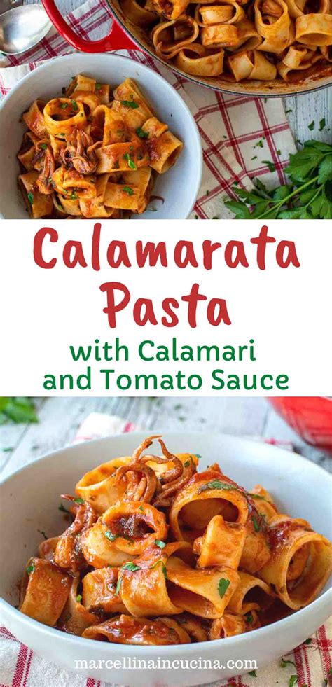 Calamarata Pasta With Calamari And Rich Tomato Sauce