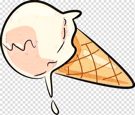 Ice Cream Cone Ice Cream Cones Melting Sundae Food Scoops Vanilla Ice Cream Nose Cartoon
