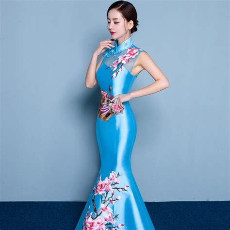 Chinese Dress Traditional Satin Silk Qipao Dress Cheongsam Dress
