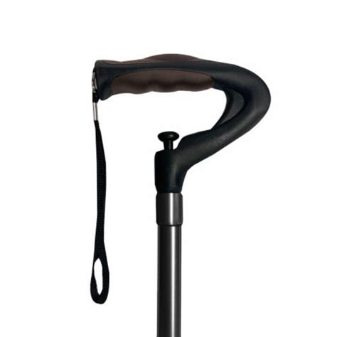 One Push Button Height Adjustable Walking Cane Black 1 Ralphs