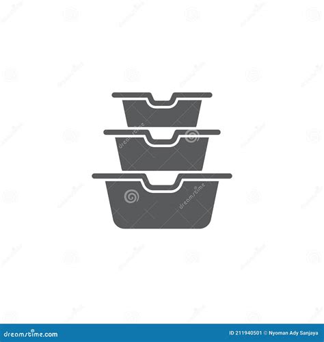 Plastic Food Containers Icon Color Line Outline Vector Sign Linear