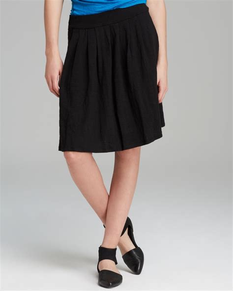 Eileen Fisher Pleated Skirt In Black Lyst