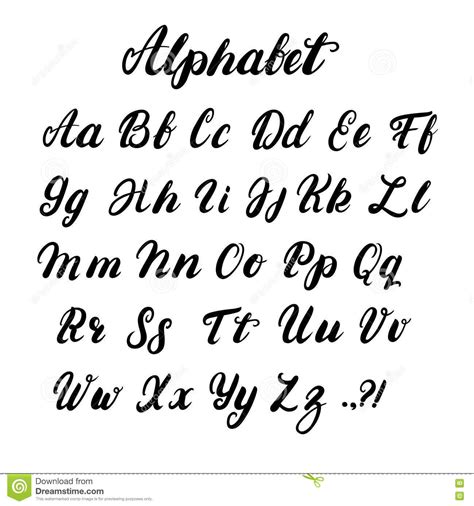 Hand Written Lowercase And Uppercase Calligraphy Alphabet Download
