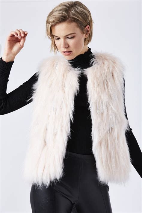 Tiffany Hand Knitted Fox Fur Sequin Tassel Gilet