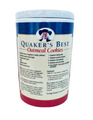 Quaker Oats 120th Anniversary 1877 1997 Ceramic Canister Cookie Or Oats