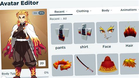 How To Make Kyojuro Rengoku Avatar In Roblox Demon Slayer Cosplay