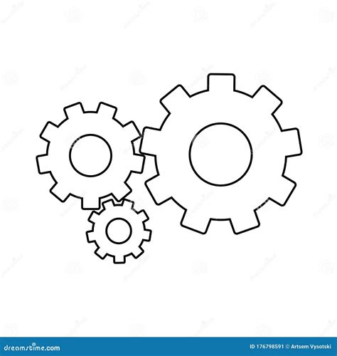 Setting Gears Cogwheels Line Icon Linear Style Sign For Mobile
