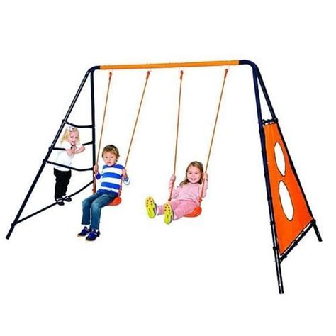 Swing Seesaw Set Outdoor Garden Kids Play Children Double Seat Glider