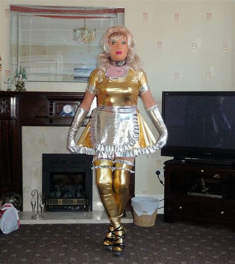 shiny golden maid tania sissy flickr
