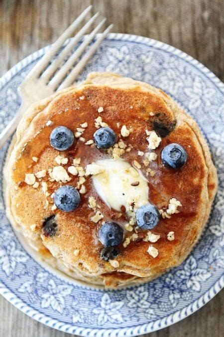 Blueberry Granola Pancake Recipe Whole Wheat Pancakes