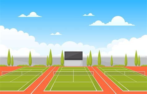 Outdoor Tennis Court Surrounded By Trees 2040469 Vector Art At Vecteezy