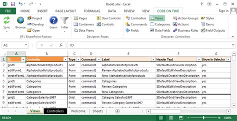 Code On Time Development Tools For Excel Views