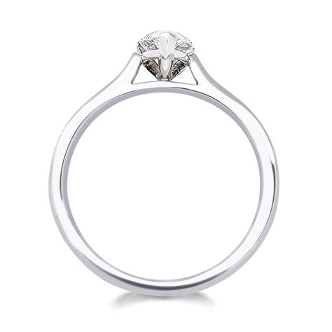 Platinum 070ct Diamond Pear Shape Solitaire Ring Pravins