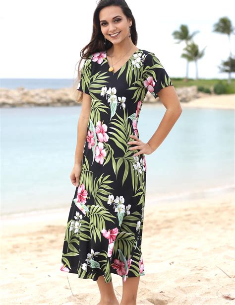 nalani long rayon hawaiian dress maxi v neck tea length shaka time free download nude photo