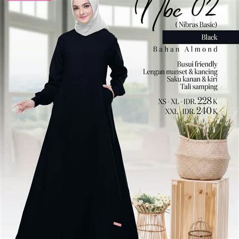 Gambar Baju Gamis Hitam Polos Bonus