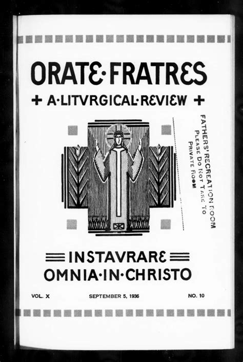 Orate Fratres 1936 09 05 Vol 10 Iss 10 Free Download Borrow And