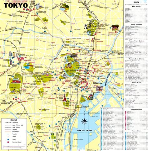 Map Of Tokyo Tourist Attractions And Monuments Of Tokyo