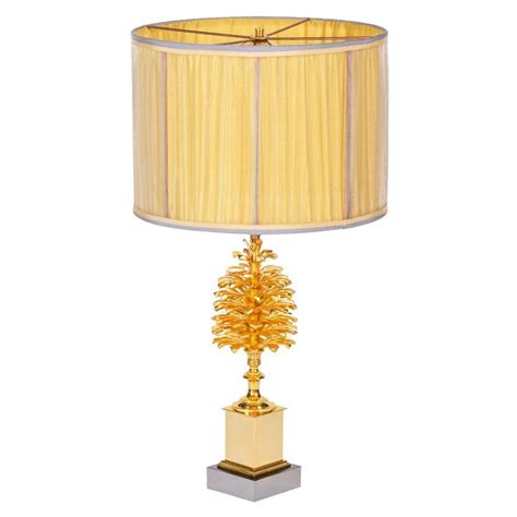 Pair Of Brass Palm Leaf Tree Lamps In The Style Of Maison Charles