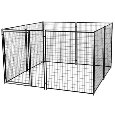 Lucky Dog Welded Wire Outdoor Dog Kennel Black 10l X 10w X 6h