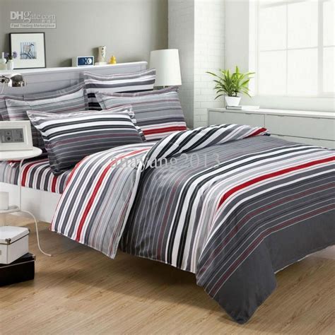 Early settlers provincial double bed bedroom set with mattress and sheet sets. grey and red comforter | grey and red stripes print mens ...