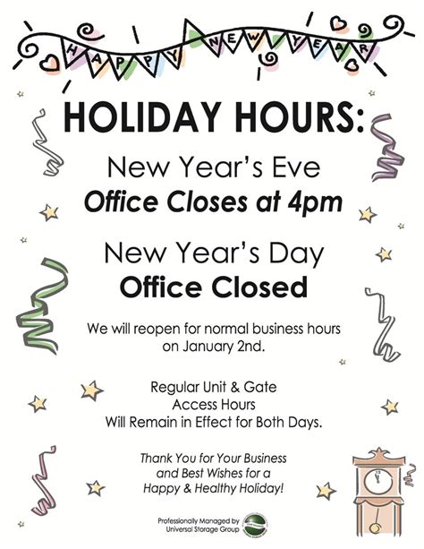 New Years Holiday Office Hours
