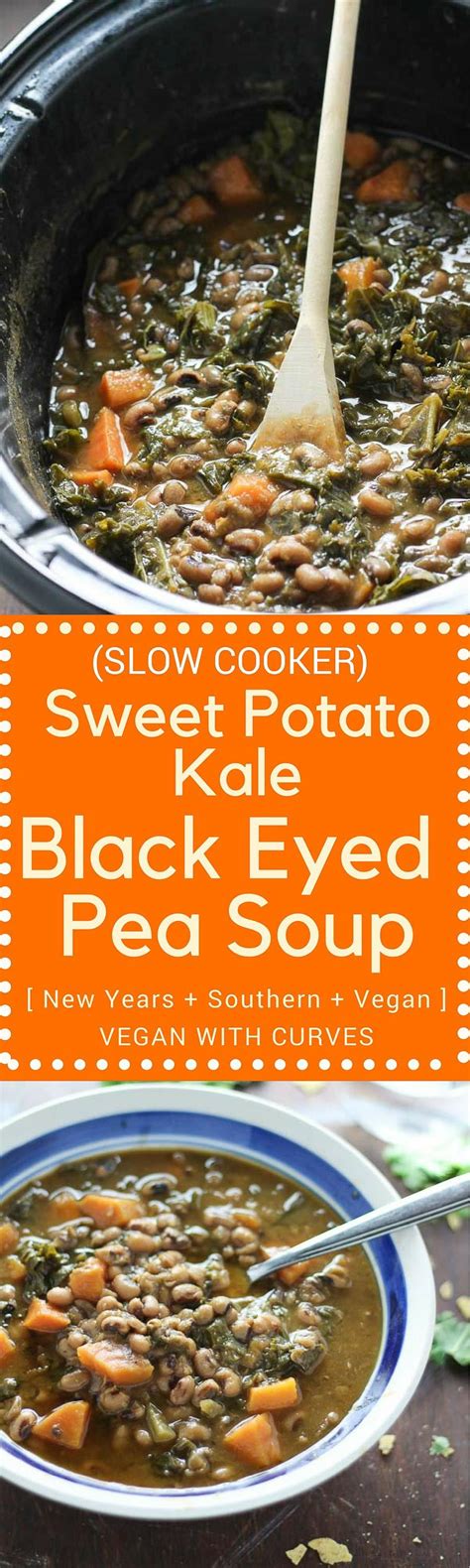 Slow Cooker Sweet Potato Kale Black Eyed Peas Slow