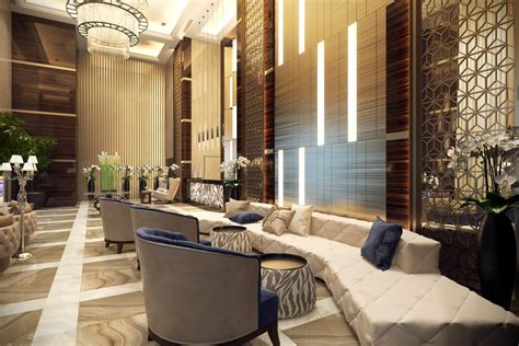 Commercial Interior Design Rendering For A Sublime Hotel Lobby By