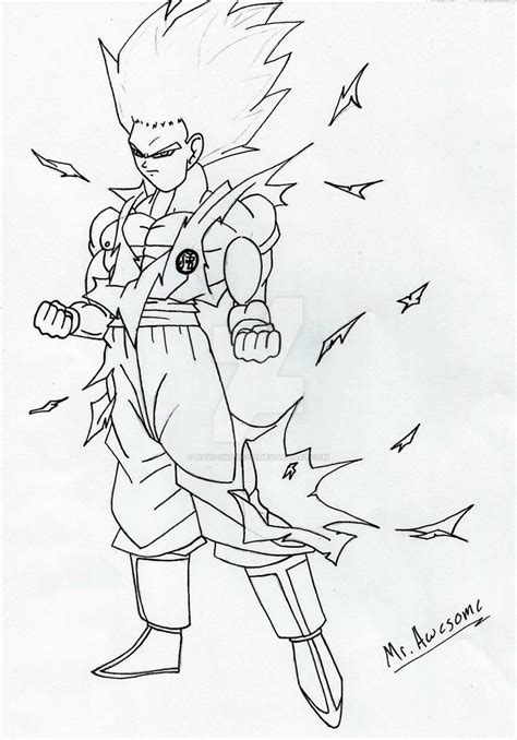 Goku Super Saiyan God V2 Line Art By Davidskovach On Deviantart