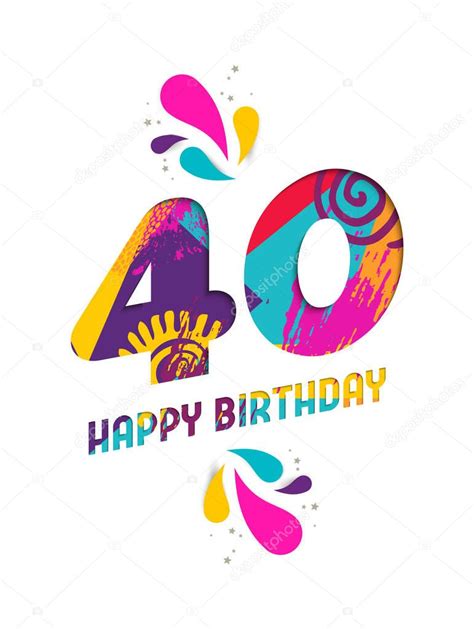 Feliz Cumpleaños 40 Años Tarjeta De Felicitación De Corte De Papel 2022