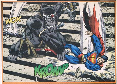 Gorilla Grodd Beating Up Superman Comic Books Artist Book Cover