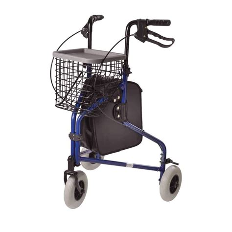 Dmi 3 Wheel Folding Lightweight Aluminum Rollator Walker Royal Blue