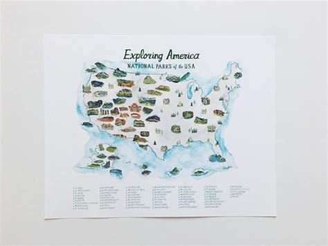 National Parks Map National Park Posters Explore America United