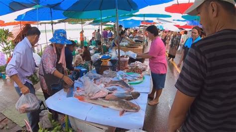 Pad thai with shrimp at asia market thai lao food. Check Point Border Trade of thai laos market - Asian ...