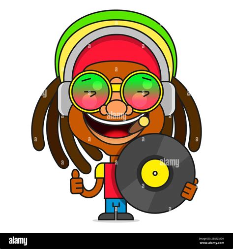 Man With Dreadlocks Hairstyle For Rastafarian And Reggae Theme Vector