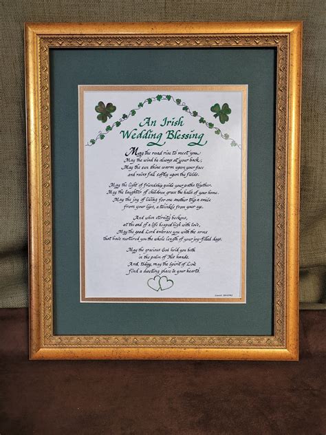 An Irish Wedding Blessing Art And Calligraphy T With Shamrocks And