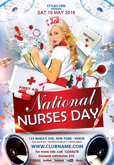 free nurses day party flyer psd template use this flyer for your popular party