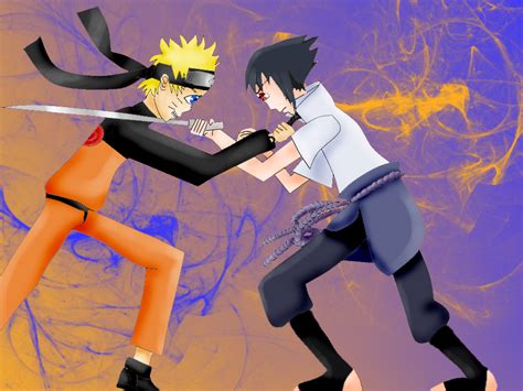 Sasuke And Narutofight Color By Namunam123 On Deviantart