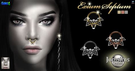 Septum Piercing Eyebrow Nose Lip Ring Jewelry Ts4 P1 Sims4